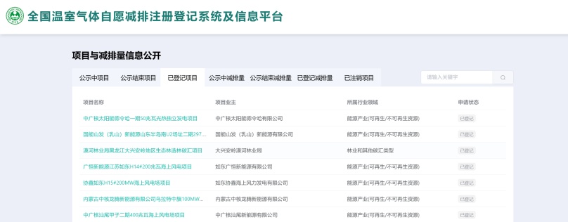 全國首個造林碳匯CCER項目登記